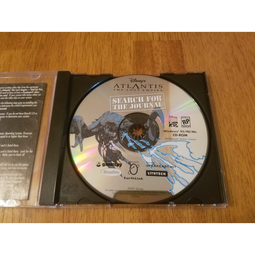 Disney's Atlantis The Lost Empire - Search For The Journal 2001 Pc Video Game